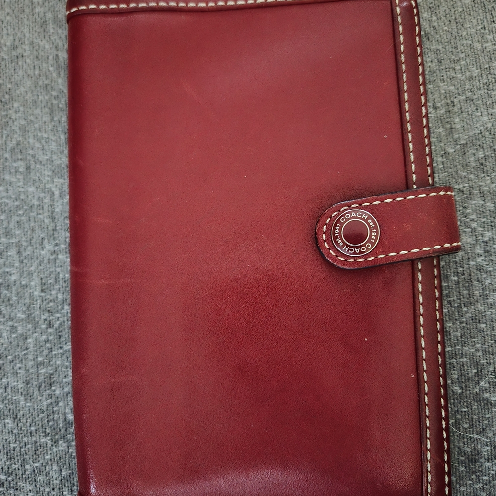 Coach Red Leather Planner/Agenda